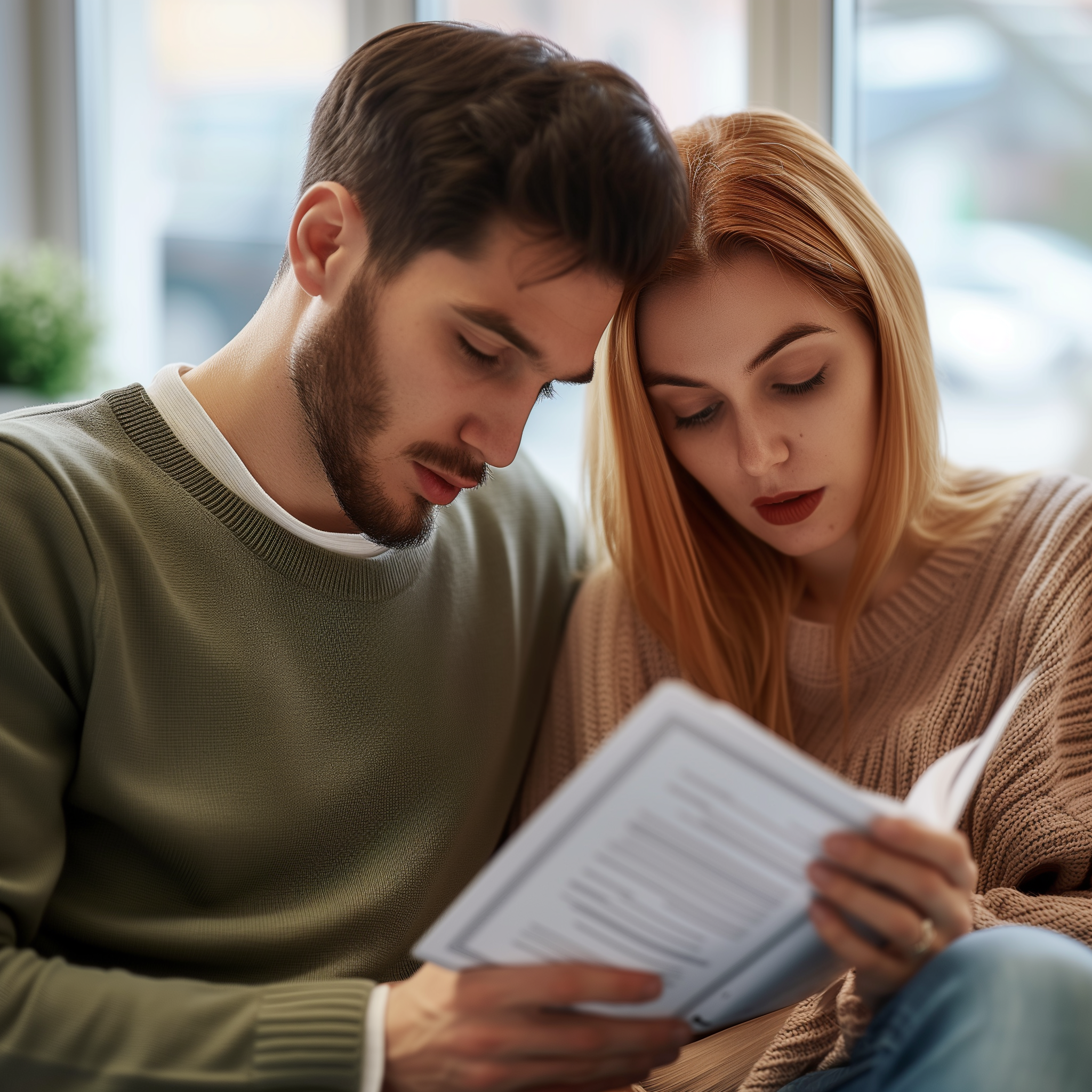 young_couple_man_and_woman_sad_while_sitting_at_a_Clinic